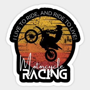 Motorcycle Racing with Life Quotes Sticker